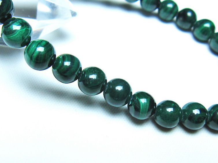 マラカイトブレスレット 7mm [t115-4686] 3枚目