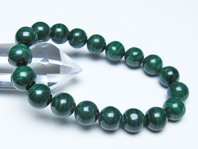 マラカイトブレスレット 10mm [t115-4701] 1枚目