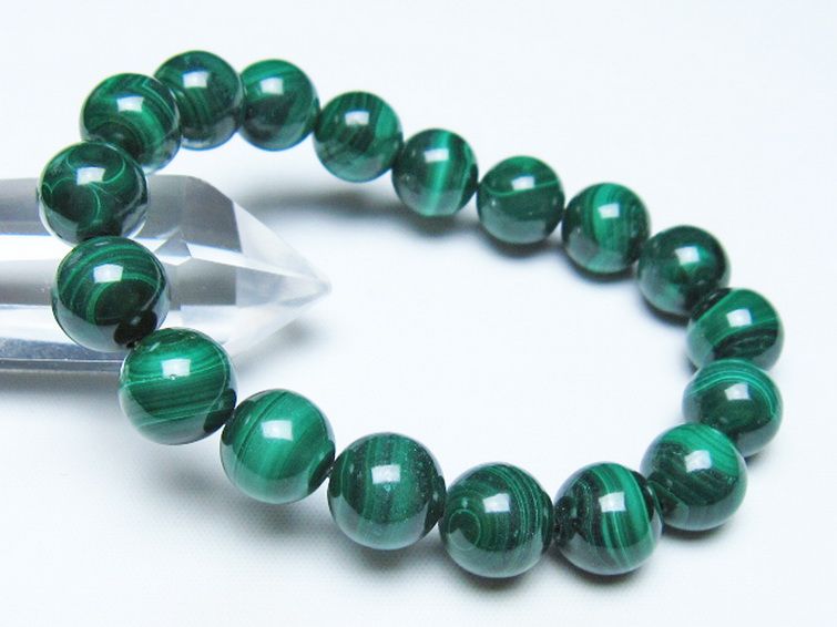 マラカイトブレスレット 12mm [t115-4708] 1枚目