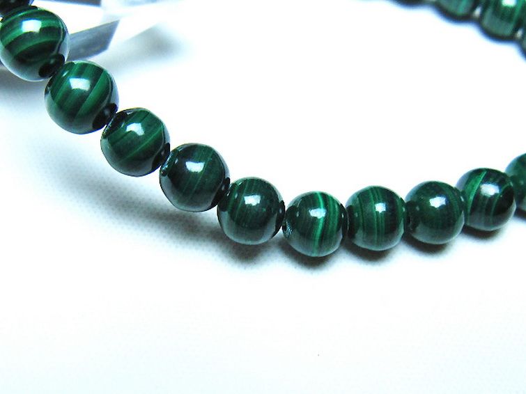 マラカイトブレスレット 6mm [t115-4735] 3枚目