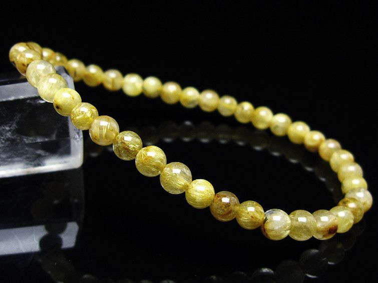 ゴールドタイチンルチルブレスレット 5mm [T116-12762] 1枚目