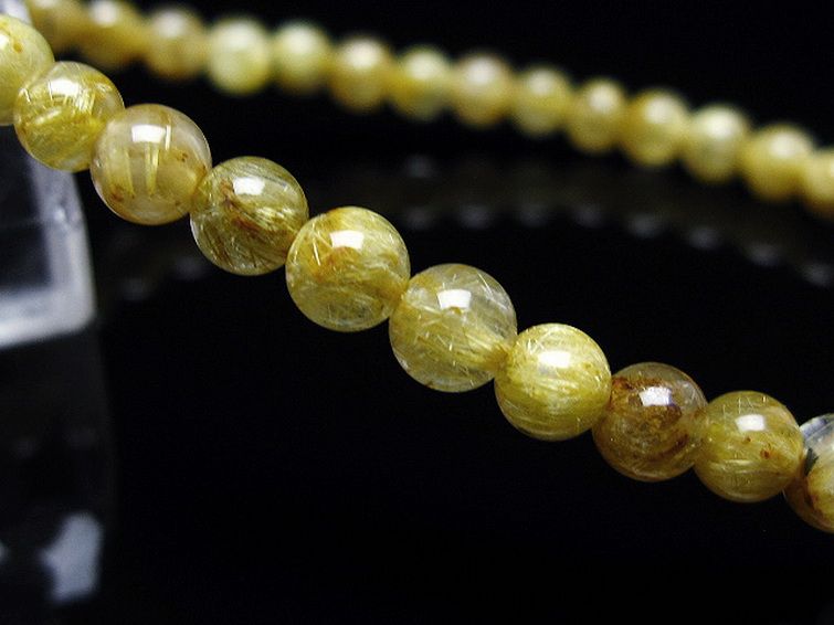 ゴールドタイチンルチルブレスレット 5mm [T116-12762] 3枚目