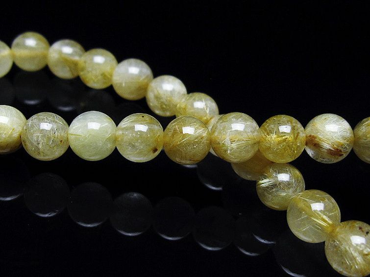 ゴールドタイチンルチルブレスレット 7mm [T116-12779] 2枚目