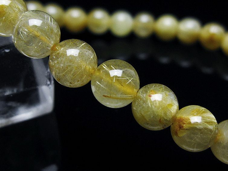 ゴールドタイチンルチルブレスレット 7mm [T116-12779] 3枚目