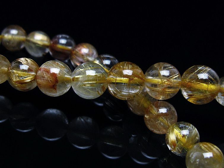 ゴールドタイチンルチルブレスレット 6mm [t116-12806] 2枚目