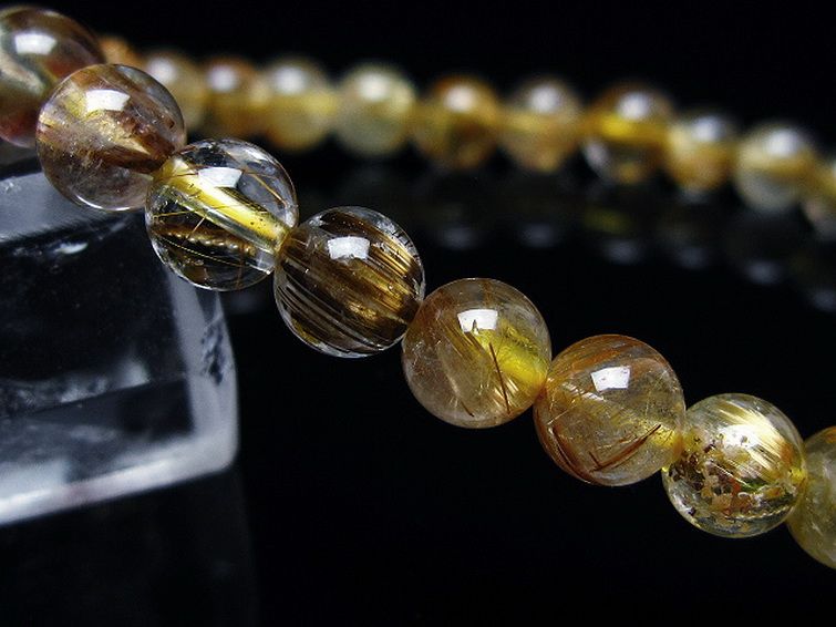 ゴールドタイチンルチルブレスレット 6mm [t116-12806] 3枚目