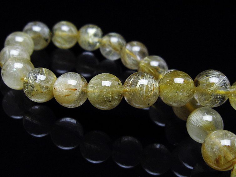 ゴールドタイチンルチルブレスレット 8mm [t116-12837] 2枚目