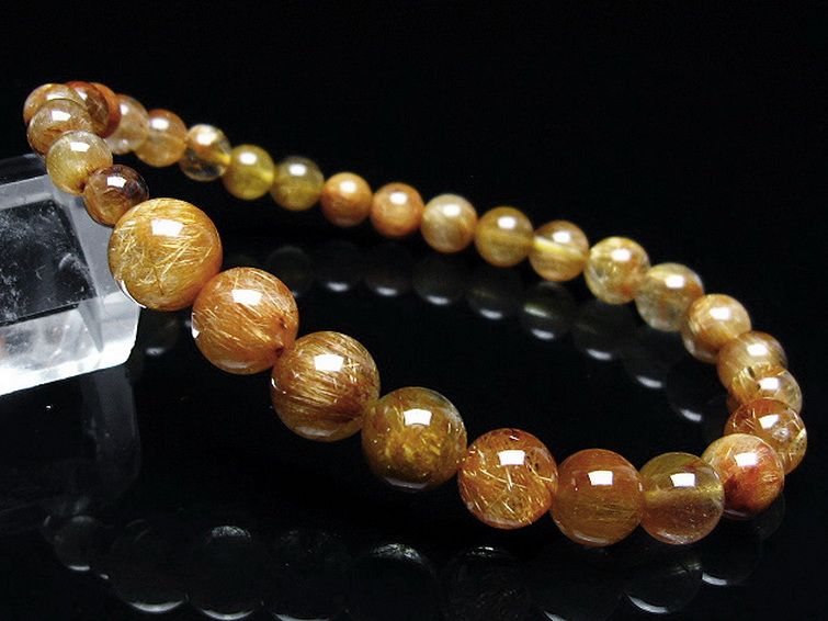 高品質♡ ゴールドタイチンルチルブレスレット プレミアムイエローゴールドタイチンルチルクォーツ 20mm～20.5