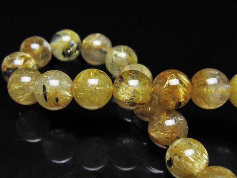 ゴールドタイチンルチルブレスレット 8mm [t116-13087] 2枚目