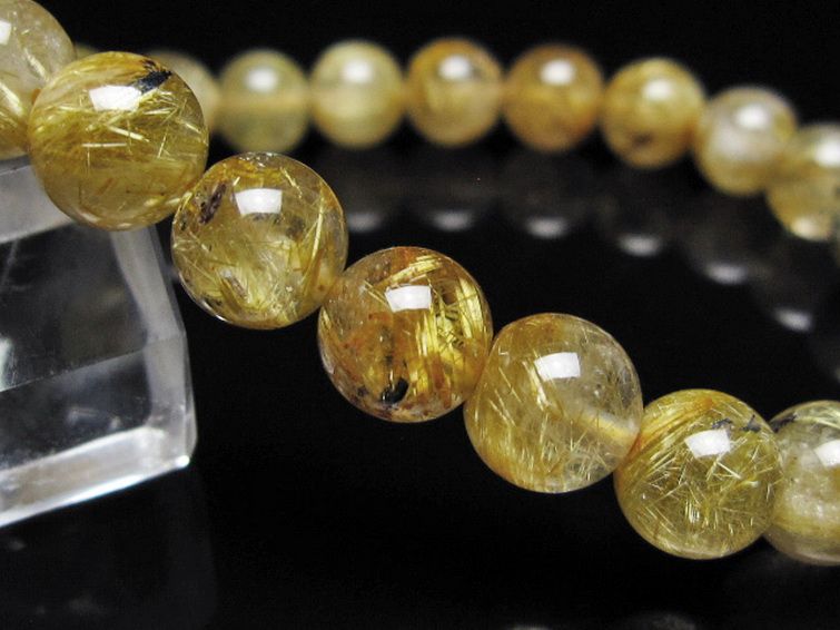 ゴールドタイチンルチルブレスレット 8mm [t116-13087] 3枚目