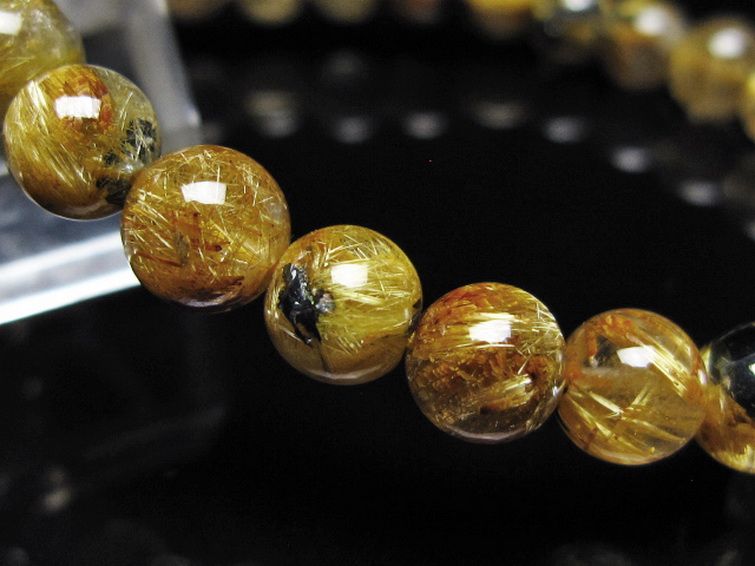 ゴールドタイチンルチルブレスレット 6mm [t116-13092] 3枚目