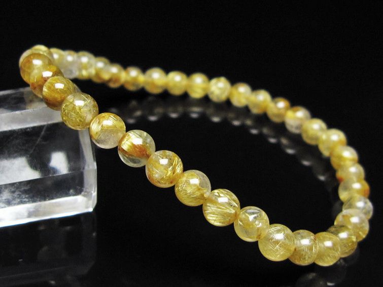 ゴールドタイチンルチルブレスレット 5mm [t116-13102] 1枚目