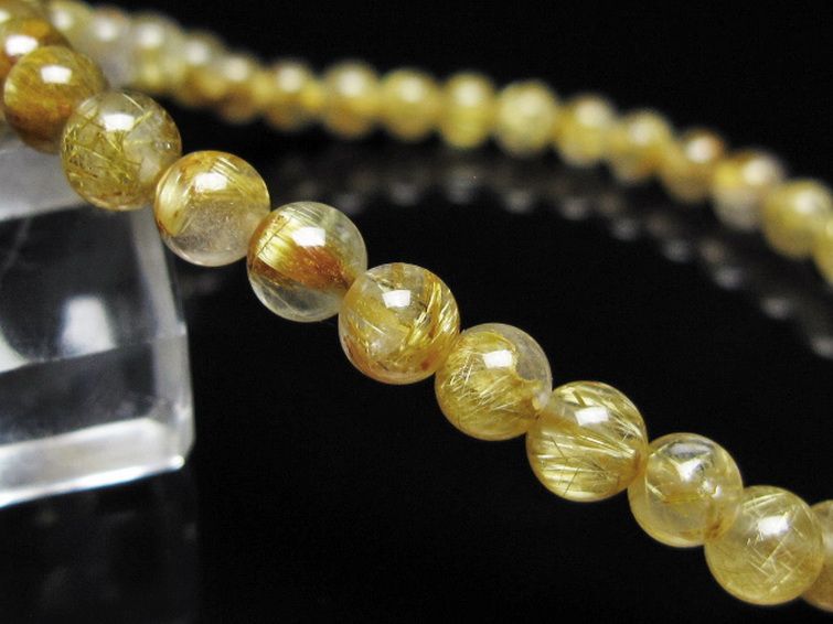 ゴールドタイチンルチルブレスレット 5mm [t116-13102] 3枚目