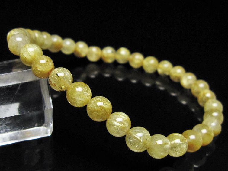 ゴールドタイチンルチルブレスレット 6mm [t116-13110] 1枚目