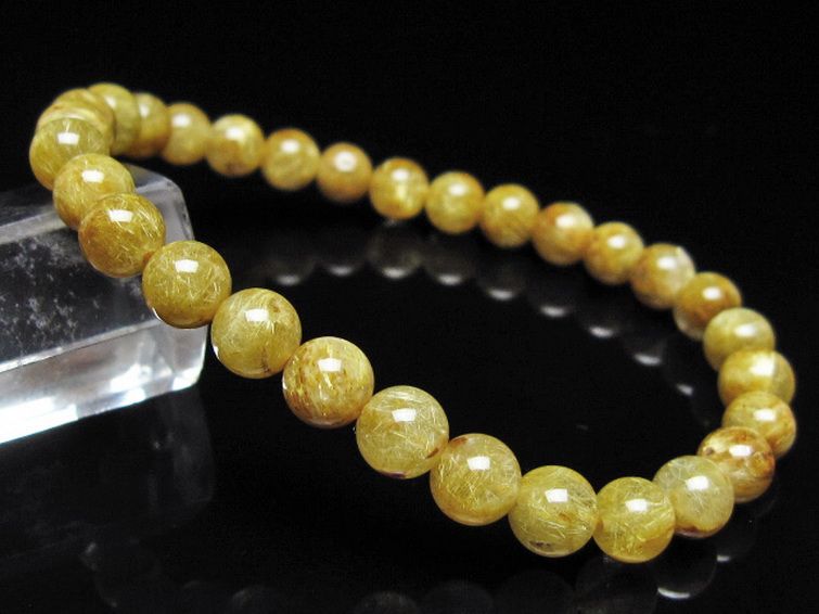 ゴールドタイチンルチルブレスレット 6mm [t116-13157] 1枚目