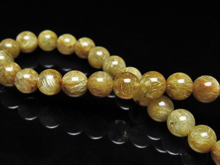 ゴールドタイチンルチルブレスレット 6mm [t116-13157] 2枚目