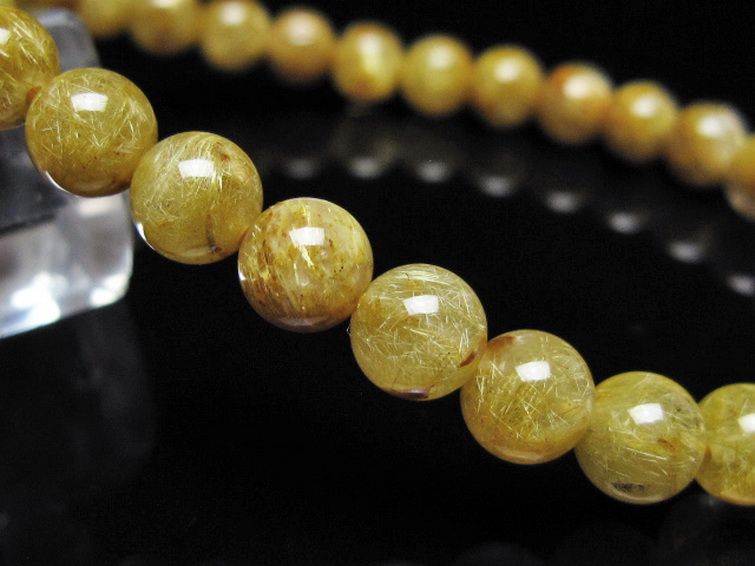 ゴールドタイチンルチルブレスレット 6mm [t116-13157] 3枚目