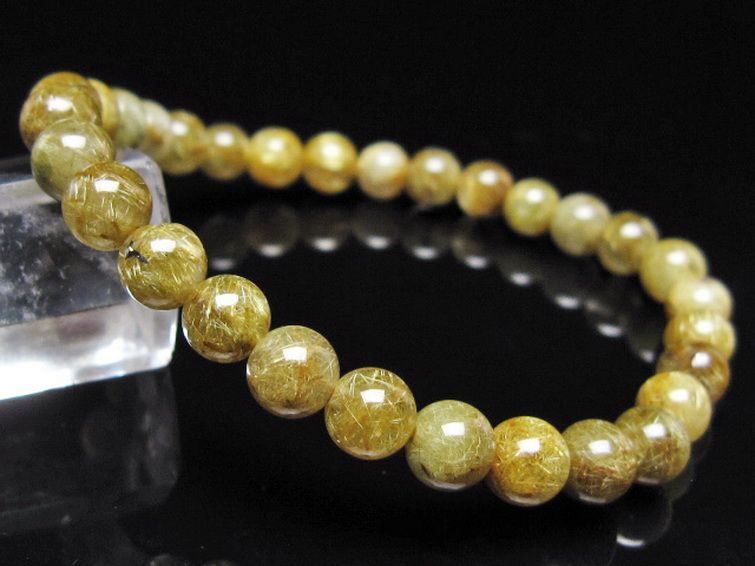 ゴールドタイチンルチルブレスレット 6mm [t116-13163] 1枚目