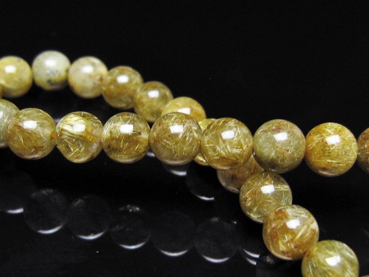 ゴールドタイチンルチルブレスレット 6mm [t116-13163] 2枚目