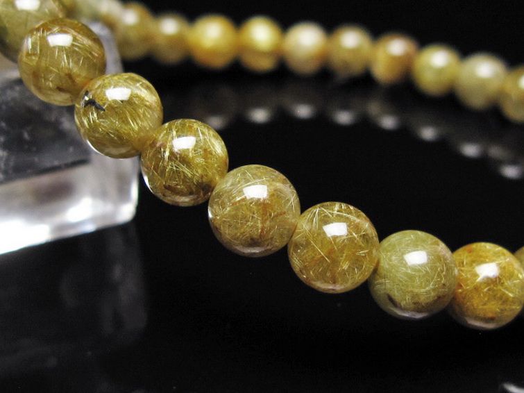 ゴールドタイチンルチルブレスレット 6mm [t116-13163] 3枚目