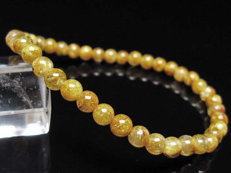 ゴールドタイチンルチルブレスレット 5mm [t116-13171] 1枚目