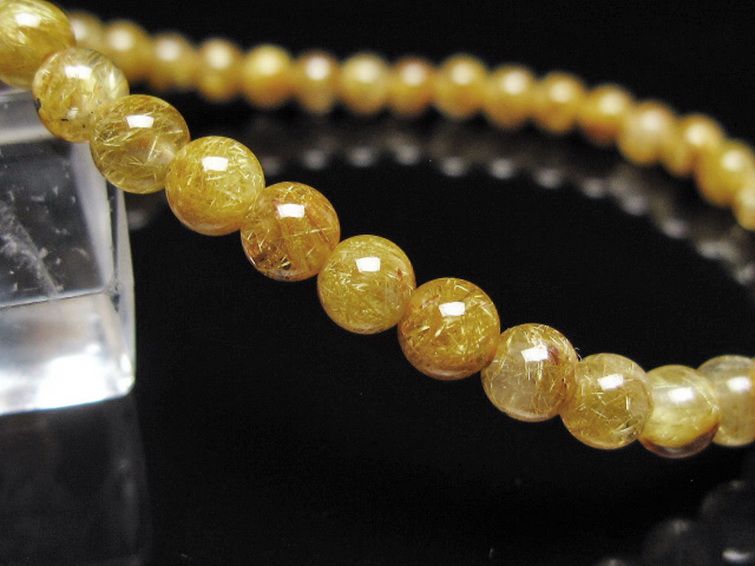 ゴールドタイチンルチルブレスレット 5mm [t116-13171] 3枚目