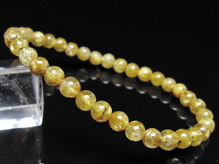 ゴールドタイチンルチルブレスレット 5mm [t116-13177] 1枚目