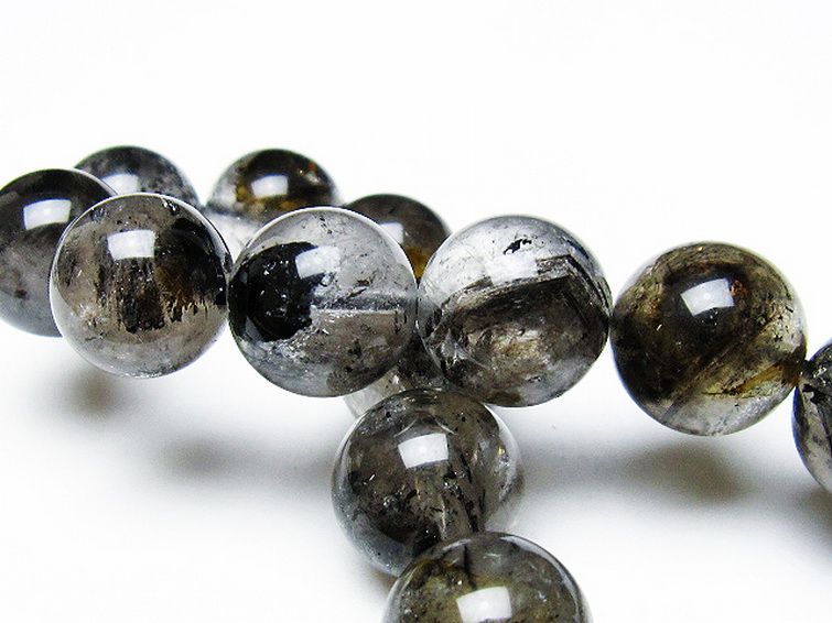 ①18mm　水入り✴ヒマラヤ水晶　エレスチャルクォーツ・骸骨水晶　ブレスレット ①18mm 水入り✴ヒマラヤ水晶 エレスチャルクォーツ・骸骨水晶