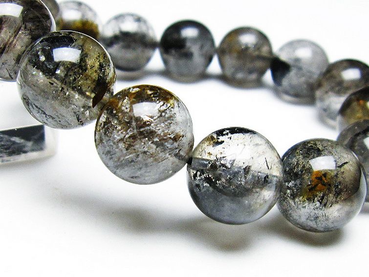 パワーストーン 天然石 ブラックエレスチャルクォーツ 骸骨水晶