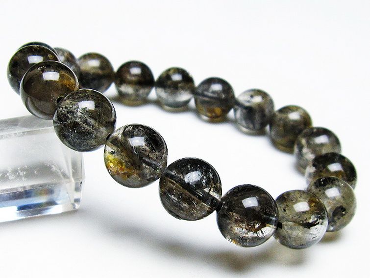 ①18mm　水入り✴ヒマラヤ水晶　エレスチャルクォーツ・骸骨水晶　ブレスレット ①18mm 水入り✴ヒマラヤ水晶 エレスチャルクォーツ・骸骨水晶