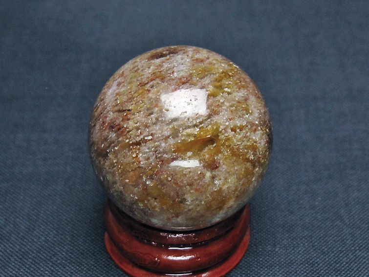 赤ガーデンファントム水晶丸玉 29mm [T129-2940] 3枚目