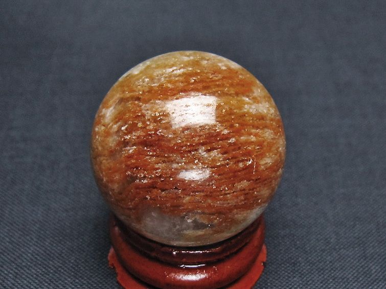 赤ガーデンファントム水晶丸玉 28mm [T129-2994] 3枚目