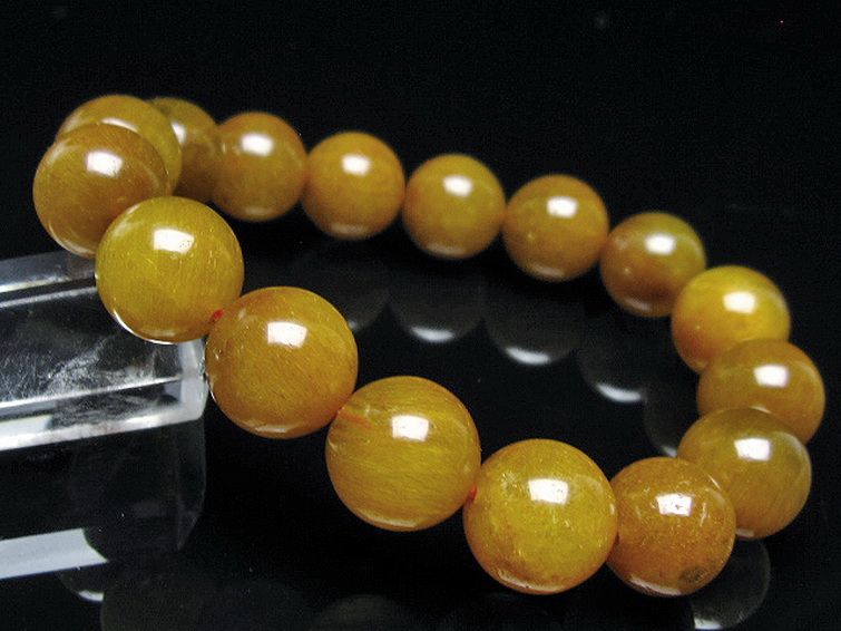 金針ルチル水晶ブレスレット 13mm [t132-15921] 1枚目