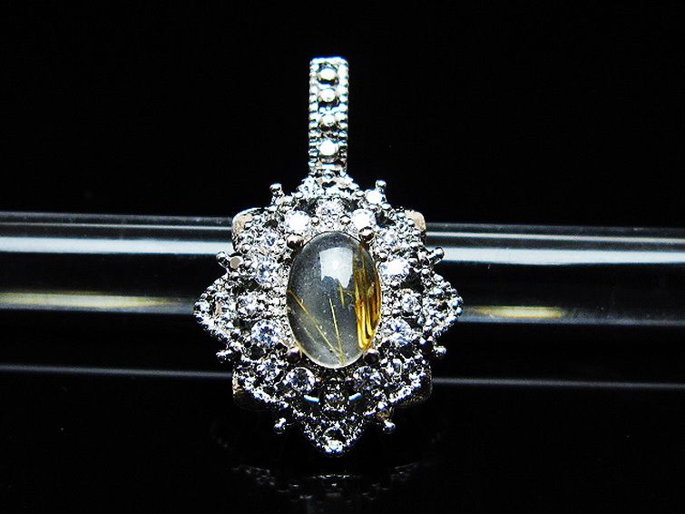 ファイナルグレード金針ルチル水晶ペンダント[T134-4314] 1枚目