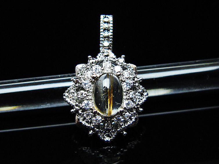 ファイナルグレード金針ルチル水晶ペンダント[T134-4322] 1枚目