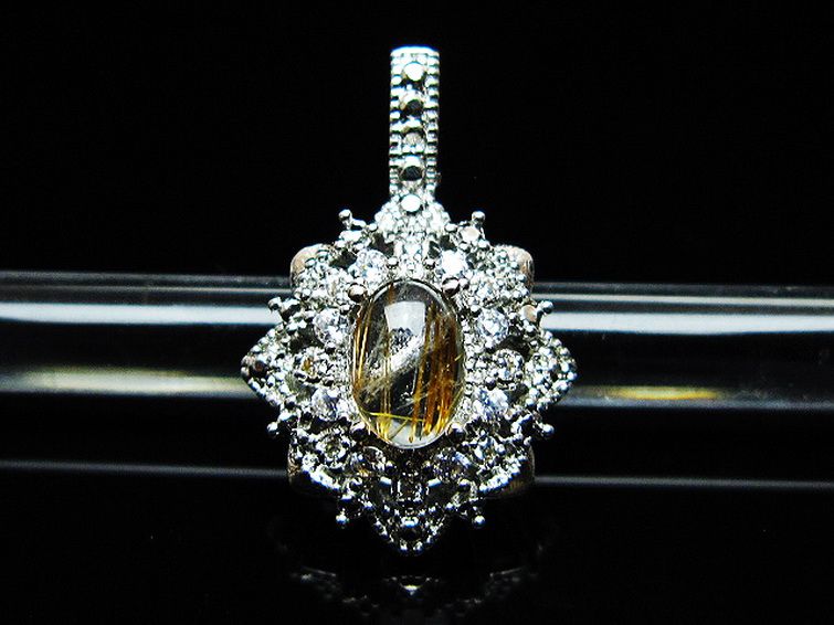 ファイナルグレード金針ルチル水晶ペンダント[T134-4326] 1枚目