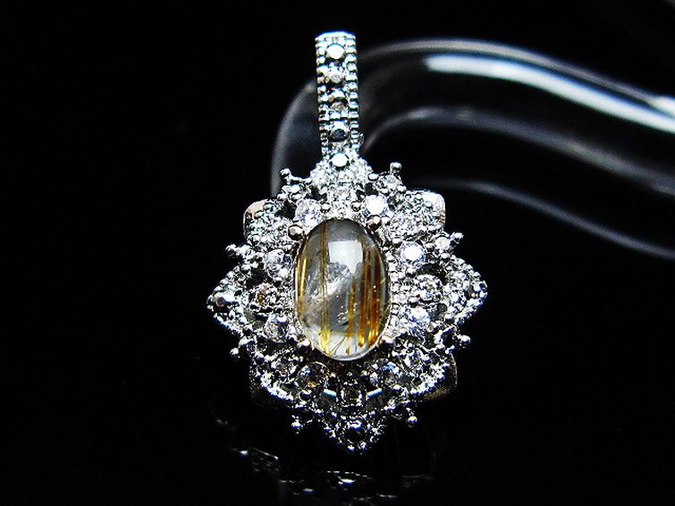 ファイナルグレード金針ルチル水晶ペンダント[T134-4326] 2枚目