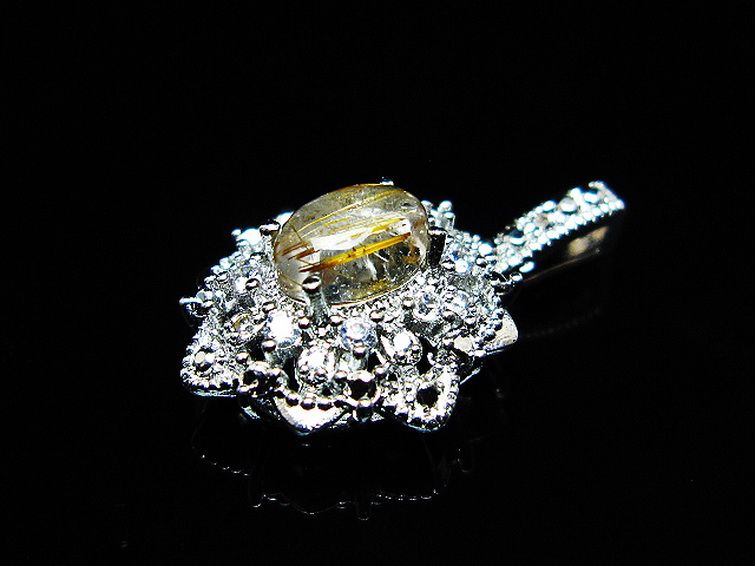 ファイナルグレード金針ルチル水晶ペンダント[T134-4326] 3枚目