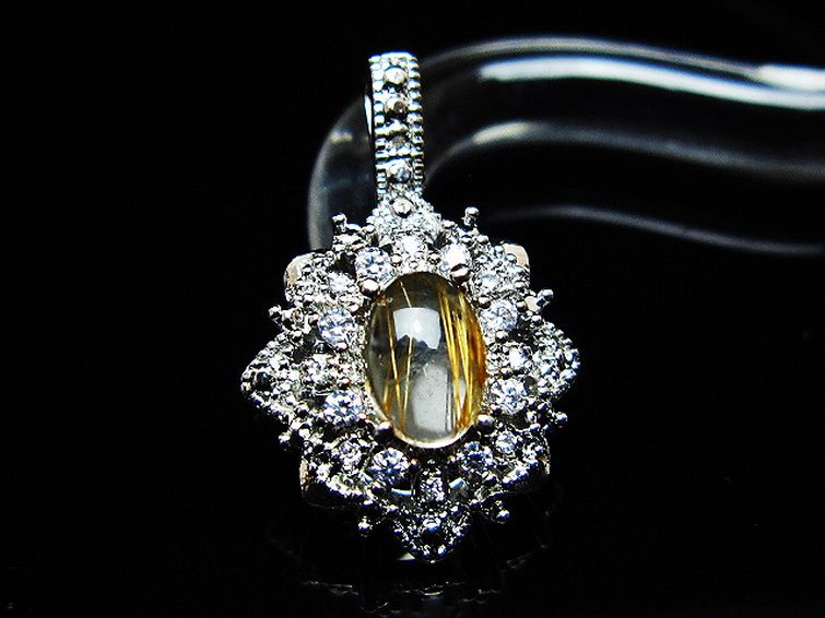 ファイナルグレード金針ルチル水晶ペンダント[T134-4376] 2枚目