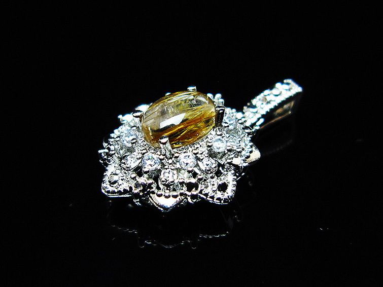 ファイナルグレード金針ルチル水晶ペンダント[T134-4376] 3枚目