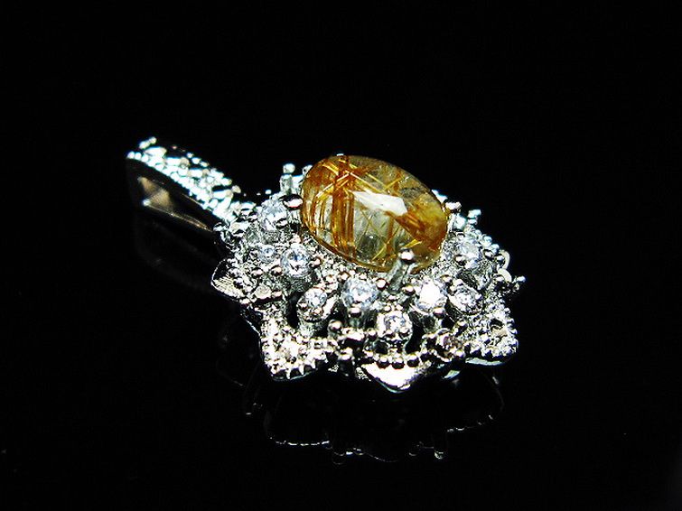 ファイナルグレード金針ルチル水晶ペンダント[T134-4386] 3枚目