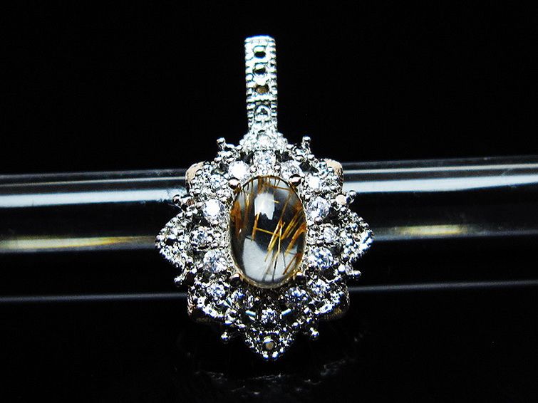 ファイナルグレード金針ルチル水晶ペンダント[T134-4389] 1枚目