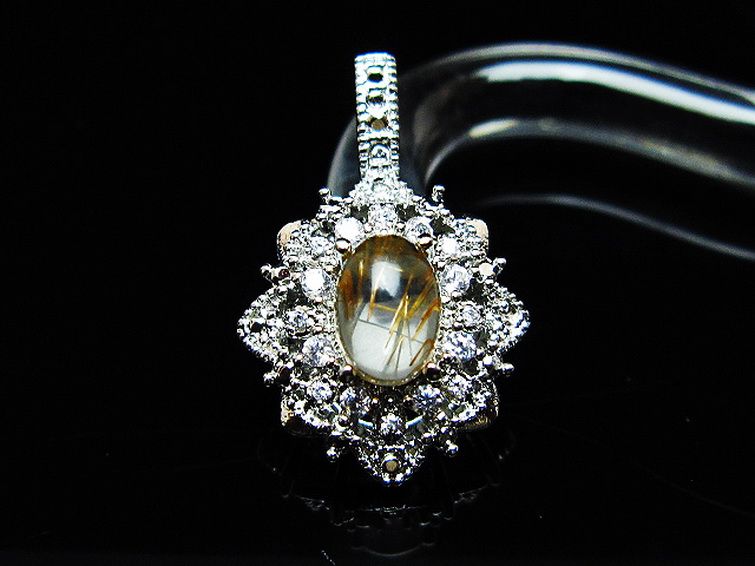 ファイナルグレード金針ルチル水晶ペンダント[T134-4389] 2枚目