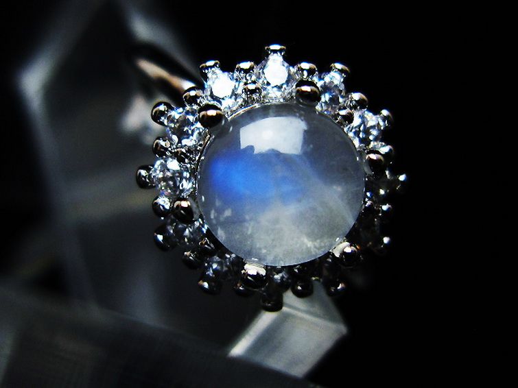 パワーストーン 天然石 ムーンストーン指輪(15号)[T135-7474]