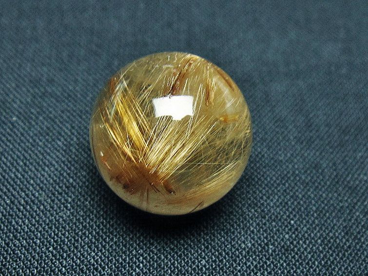 ゴールドタイチンルチル入り水晶丸玉 17mm [t145-2268] 1枚目