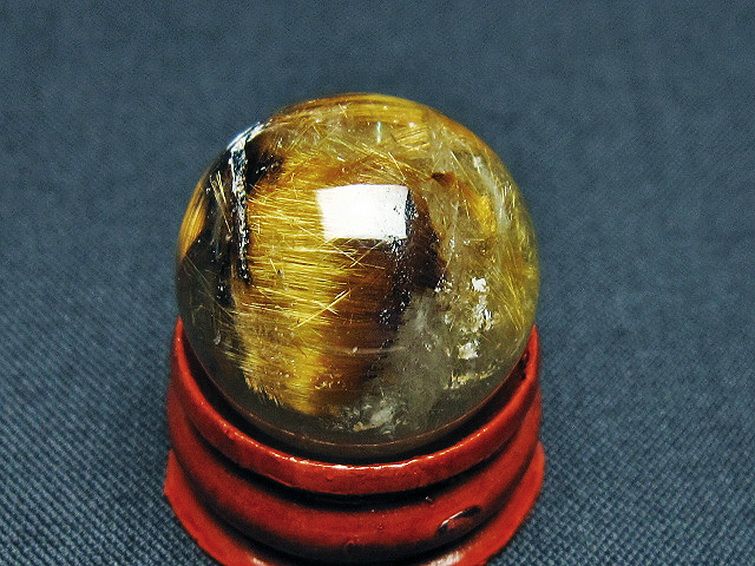 ゴールドタイチンルチル入り水晶丸玉 22mm [t145-2509] 3枚目