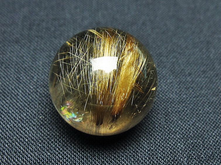 ゴールドタイチンルチル入り水晶丸玉 20mm [t145-2521] 1枚目