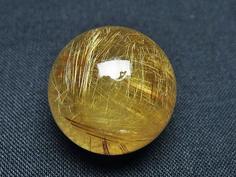 ゴールドタイチンルチル入り水晶丸玉 22mm [t145-2557] 1枚目