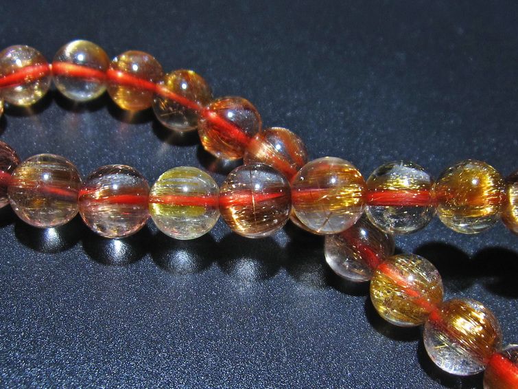 ファイナルグレード金針ルチル水晶ブレスレット 7mm [t15-10194] 1枚目