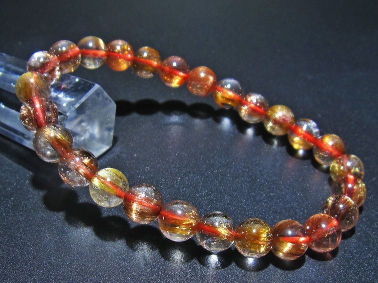 ファイナルグレード金針ルチル水晶ブレスレット 7mm [t15-10194] 2枚目